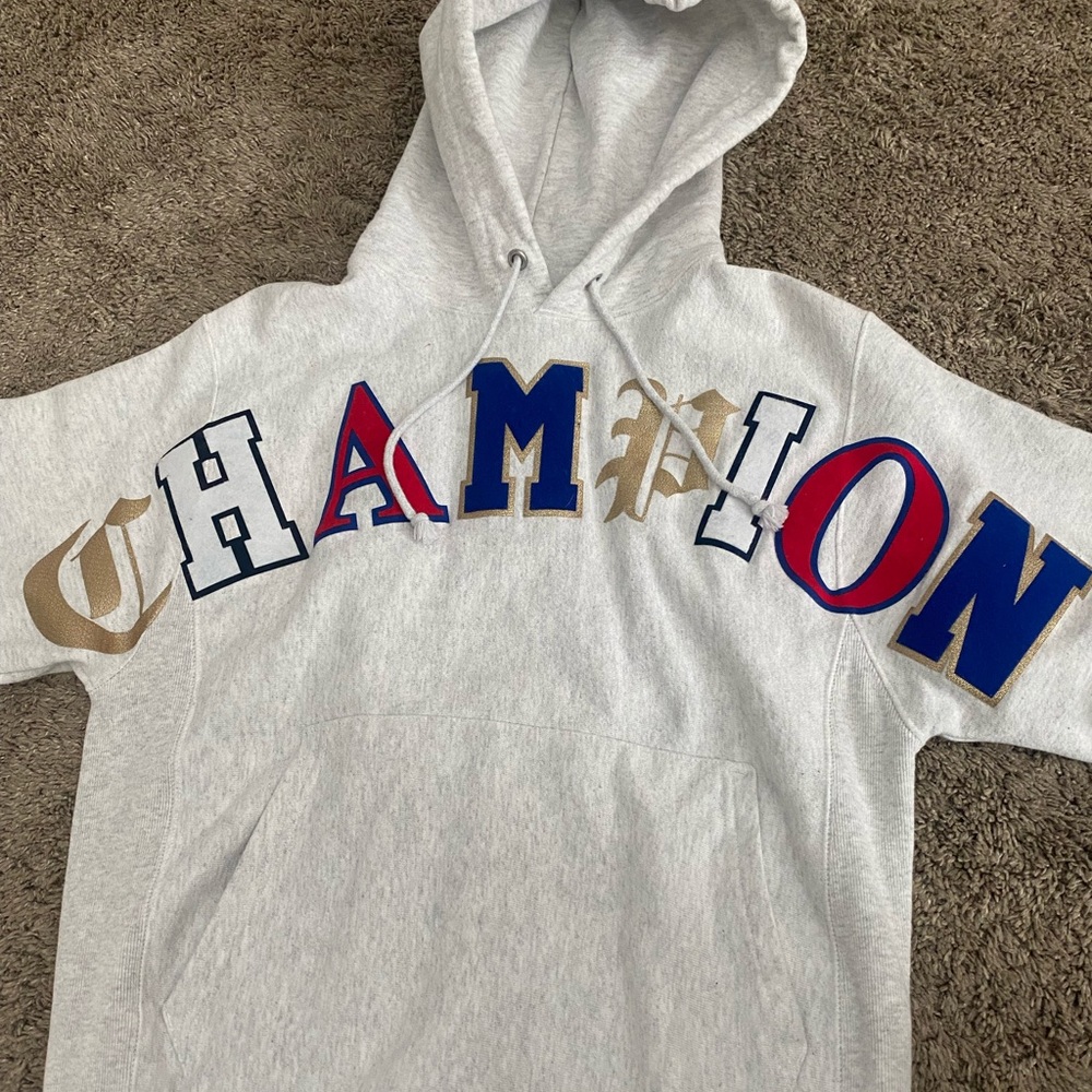 VTG rare champion reverse weave spell out hoodie small NWOT‎